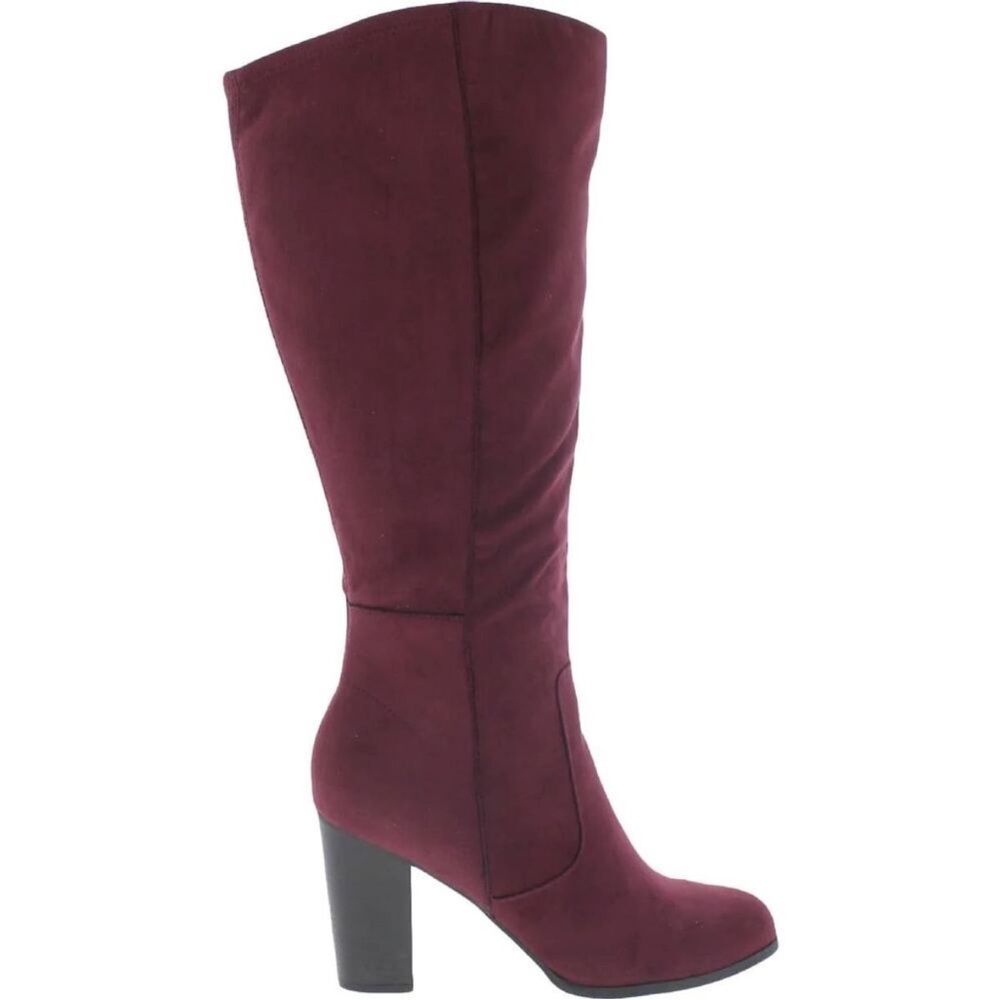 NWT Style & Co Burgundy / Wine Addyy Knee High Dress Boots in Faux Suede Size 7